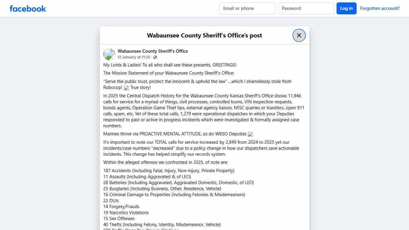 My Lords & Ladies! To... - Wabaunsee County Sheriff's Office Facebook